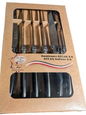 Jean Dubost Laguiole Steak Knives, Set of 6, Stainless Steel